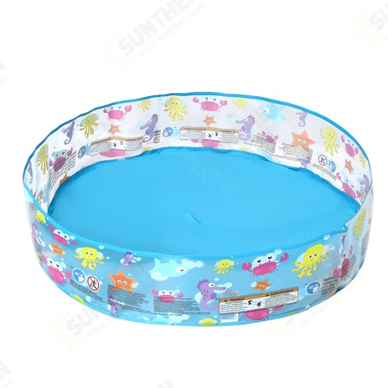 122x25CM Round Foldable Children Swimming Pool Non-inflatable Summer Outdoor Garden Backyard Kids Bath Tub