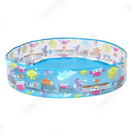 122x25CM Round Foldable Children Swimming Pool Non-inflatable Summer Outdoor Garden Backyard Kids Bath Tub