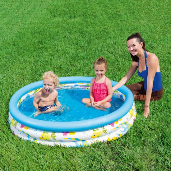 122x25cm Children Summer Outdoor Bathing Tub Baby Toddler Paddling Inflatable Round Swimming Pool Kids