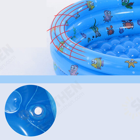 130/150CM Swimming Pool Children's Baby Paddling Pool Round Bubble Bottom Inflatable Pool with Air Pump Toddler Games Kids Pool