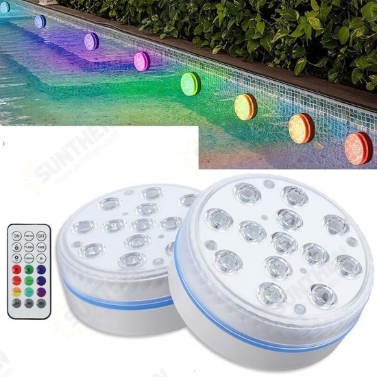 13LED Magnetic Sucker Submersible Light Waterproof Remote RGB Underwater Lights for Hmoe Party Aquarium Pool Bathtub Vase Decor