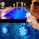 13LED Magnetic Sucker Submersible Light Waterproof Remote RGB Underwater Lights for Hmoe Party Aquarium Pool Bathtub Vase Decor