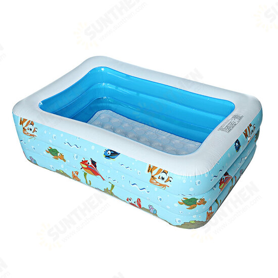 150x110x50cm Inflatable Swimming Pool Summer Outdoor Garden Family Kids Paddling Pools