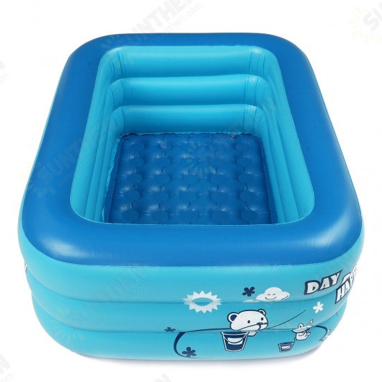 180cm Thicken Inflatable Swimming Pool Rectangle Baby Children Square Bathing Tub 3 Layer Pool Summer Water Fun Play Toy