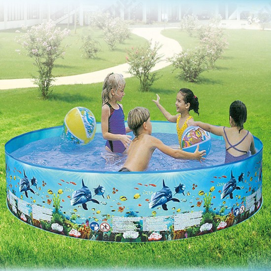 183/244cm Round Swimming Pool Home Use Garden Paddling Pool Non-inflatable Children Bathing Tub Kids Family Water Toy