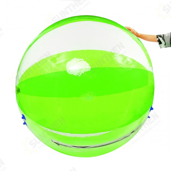 2M/6.6ft Inflatable Float PVC Ball Soft Water Walking Ball With Zipper Swimming Pool Rolling Dance Ball Water Play Toys Kids Adult Green