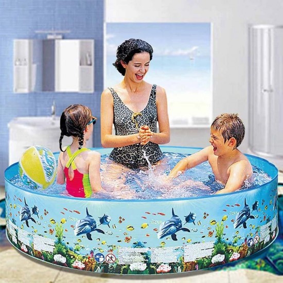 4ft-8ft Family Swimming Pool Garden Outdoor Summer Kids Paddling Pools No Inflation Pool