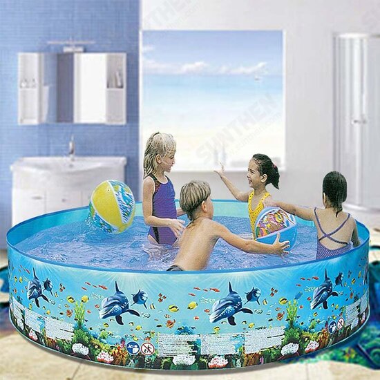 4ft-8ft Family Swimming Pool Garden Outdoor Summer Kids Paddling Pools No Inflation Pool