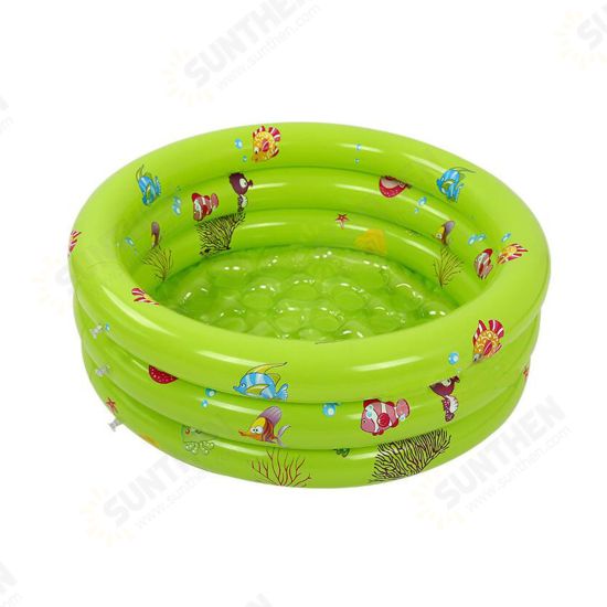 80CM 3 Ring Inflatable Round Swimming Pool Toddler Children Kids Outdoor Play Balls