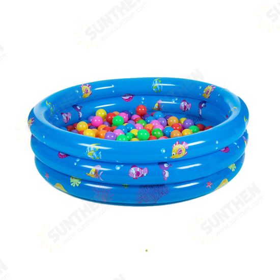 80CM 3 Ring Inflatable Round Swimming Pool Toddler Children Kids Outdoor Play Balls