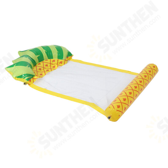 80x138CM PVC Floating Inflatable Hammock Water Lounger Foldable Pineapple Watermelon Pattern Backrest Floating Bed