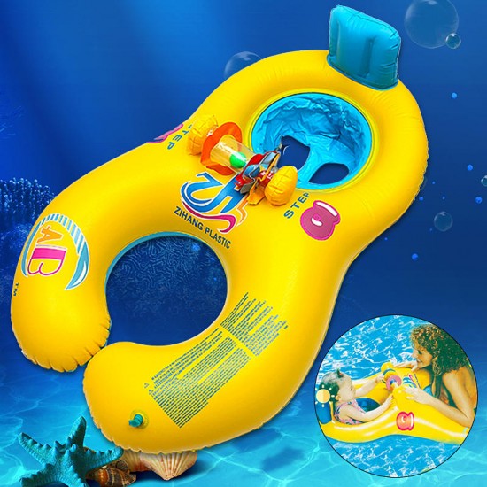 ABC Safe Inflatable Mother And Baby Swim Float Boat Raft Kid's Chair Seat Boat Play Pool Bath Swimming Float Ring