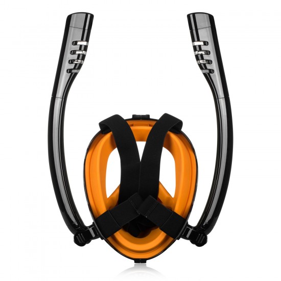Antifog Double Tube Full Face Snorkel Scuba Diving Mask Swim Breathing Goggles With Camera Mount