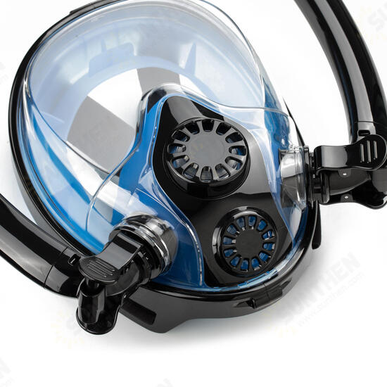 Antifog Double Tube Full Face Snorkel Scuba Diving Mask Swim Breathing Goggles With Camera Mount