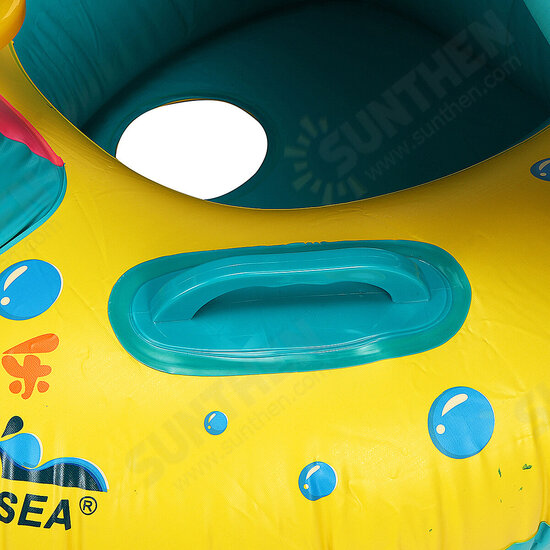 Baby Inflatable Swimming Float Ring PVC Lying Water Seat Boat Sunshade Pool Mattress with Canopy Kid Gift