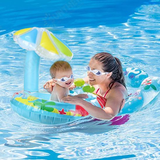 Baby Swimming Sun Shade Float Seat Boat Inflatable Kids Water Swimming Ring Aid Toys