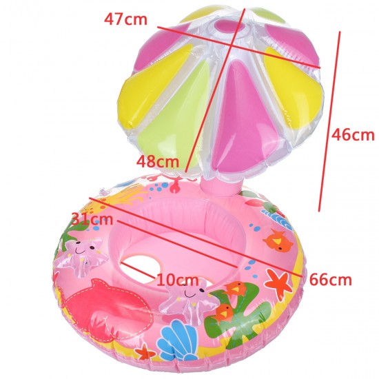 Baby Swimming Sun Shade Float Seat Boat Inflatable Kids Water Swimming Ring Aid Toys
