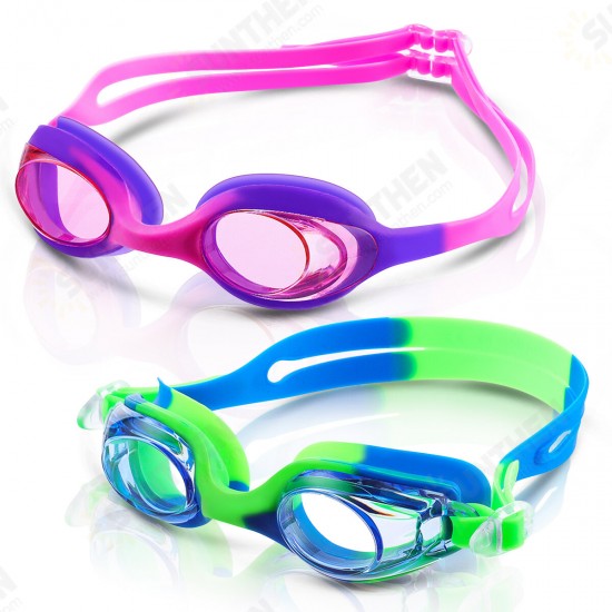 2Pair Children's Swimming Goggles with Mesh Bag Silicone Anti-Fog Protection Goggles for Kids