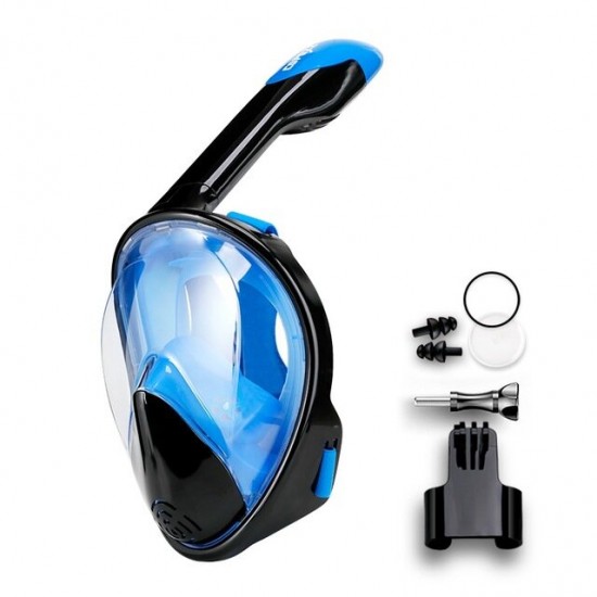 Full Face Scuba Diving Mask Anti Fog Goggles with Camera Mount Underwater Wide View Snorkel Swimming mask for Adult Youth