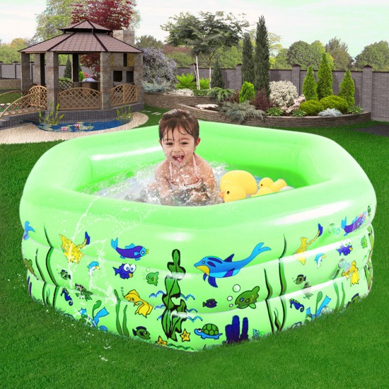 Cartoon Inflatable Swimming Pool Kids Bathing Tub Outdoor Home Games Paddling Pool