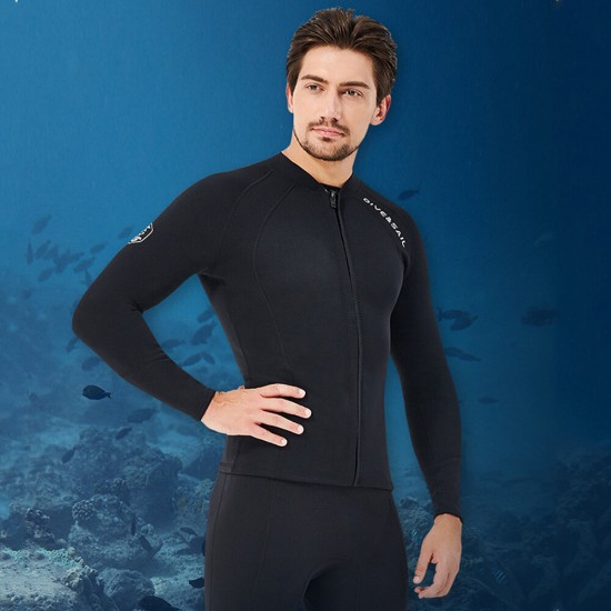 Men's Wetsuit 2mm Wetsuit Separate Long-sleeved Tops Cold-proof Warm Large Size Surf Suit