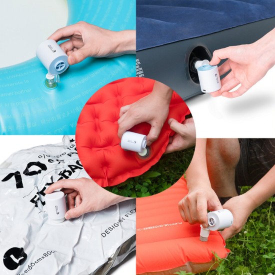 3-in-1 Mini Electric Inflatable Air Pump Adjustable Camping Light Ultralight 3.5KPa Inflator 3 KPa Exhaust Multifunctional USB Charging 3 Modes Camping Light
