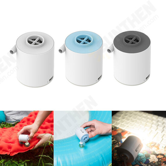 3-in-1 Mini Electric Inflatable Air Pump Adjustable Camping Light Ultralight 3.5KPa Inflator 3 KPa Exhaust Multifunctional USB Charging 3 Modes Camping Light