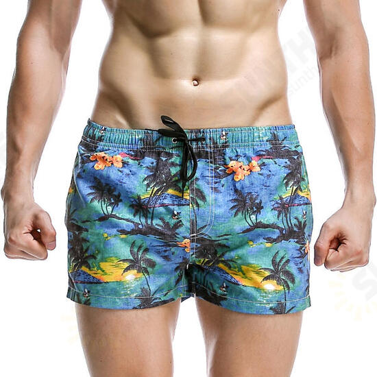 Fashion Hawaiian Printing Quick Dry Breathable Sports Board Shorts for Men