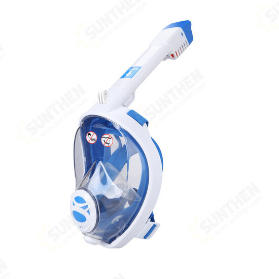 Folding Full Face Snorkel Mask 180° Panoramic View Diving Mask Anti-Fog Anti-Leak with Camera Mount for Adults