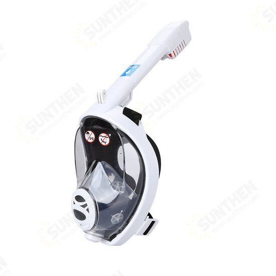 Folding Full Face Snorkel Mask 180° Panoramic View Diving Mask Anti-Fog Anti-Leak with Camera Mount for Adults