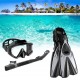 3PCS/Set Snorkel Mask Swimming Goggles + Underwater Breathing Tube + Diving Fins Diving Equipment