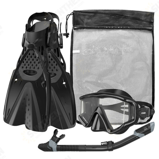 3PCS/Set Snorkel Mask Swimming Goggles + Underwater Breathing Tube + Diving Fins Diving Equipment