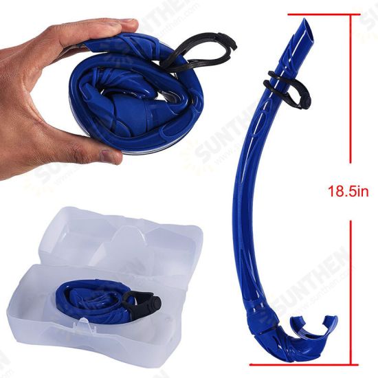 SN619 Silicone Diving Tube 18.5inch Folding Snorkel Anti Leak Freediving Breathing Tube Outdoor Swimming Diving