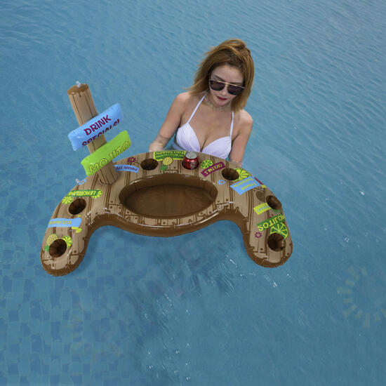 Inflatable Float Cup Holder Drink Ice Bucket Cooler Beach Swim Party Water Play Fun Toy