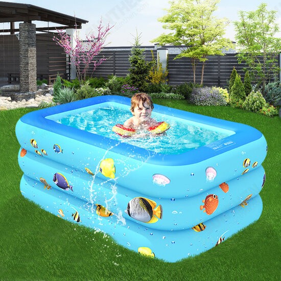 Inflatable Swimming Pool Yard Garden Family Kids Play Backyard Blow Up Paddling Pool Bathing Tub Outdoor