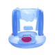 Kids Baby Swim Seat Boat Inflatable Float Cushion Sunshade Swimming Ring-Blue/Pink