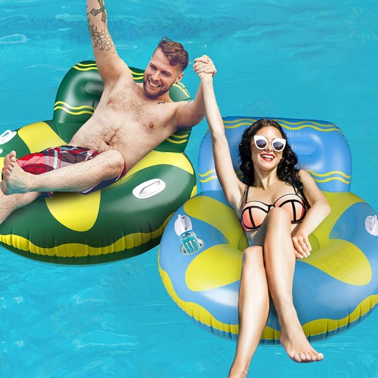 Kids Inflatable Float Hammock PVC Boat Pool Float Lounger Inflatable Water Float Pool Party Toys Floating Chair Hammock With Cup Holder&Handles