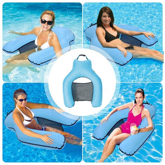 New Inflatable Swimming Floating Chair Pool Seat Beach Water Bed Lounge