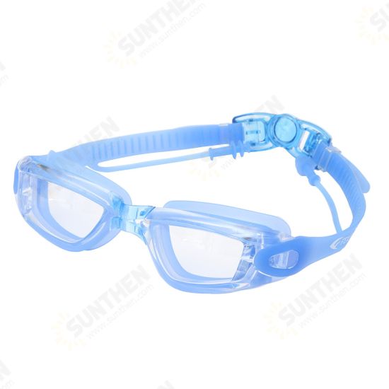 Professional Swimming Goggles with Earbuds Silicone Unisex Anti Fog No Leaking HD Optical Diving Glasses