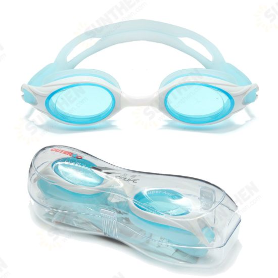 Swimming Glasses PC Silicone Shockproof Anti-fog Anti-UV Adjustable Swimming Goggles for Adult