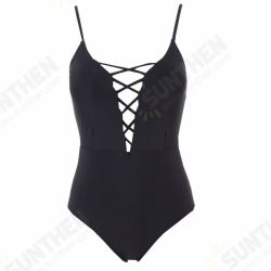 One Piece Swimsuit Nylon Summer Beach Solid Color Low-necked Belt Sexy Swimwear Women Body One Piece Swimsuit Nylon Summer Beach Solid Color Low-necked Belt Sexy Swimwear Women Body