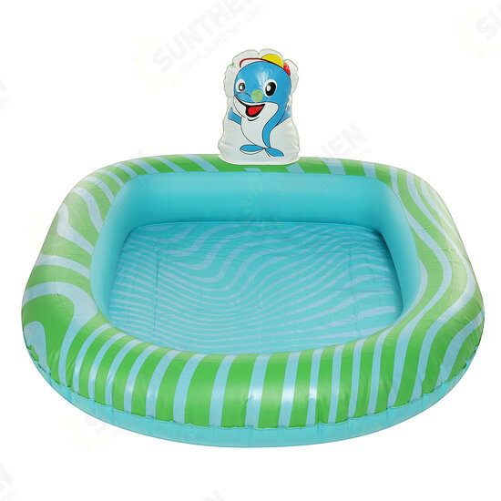 PVC Children Inflatable Swimming Pool Sprinkler Pool Thickened Cartoon Pattern Outdoor Swimming Water Play Children Toys