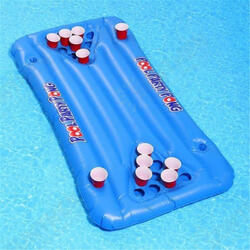 PVC Inflatable Beer Pong Ball Table Water Floating Raft Lounge Pool Drinking Game 24 Cups Holder PVC Inflatable Beer Pong Ball Table Water Floating Raft Lounge Pool Drinking Game 24 Cups Holder