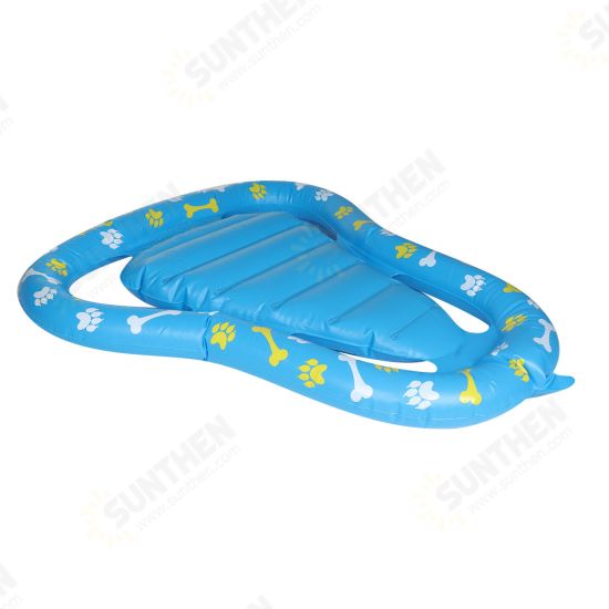 PVC Inflatable Pet Dual-Use Person/Dog Floating Bed Blowing Air Floating Row Pet Floating Bed Elastic Comfortable Swimming Floating Bed