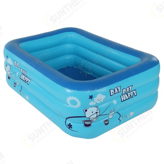 PVC Inflatable Swimming Pool Children Adult Square Bathing Tub Outdoor Garden Home