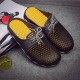 Plus Size Outdoor Men's Hollow Slippers Breathable Sandals Summer Casual Lazy Beach Shoes