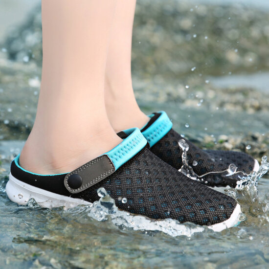 Plus Size Outdoor Mesh Slippers Breathable Sandals Summer Beach Casual Lazy Shoes