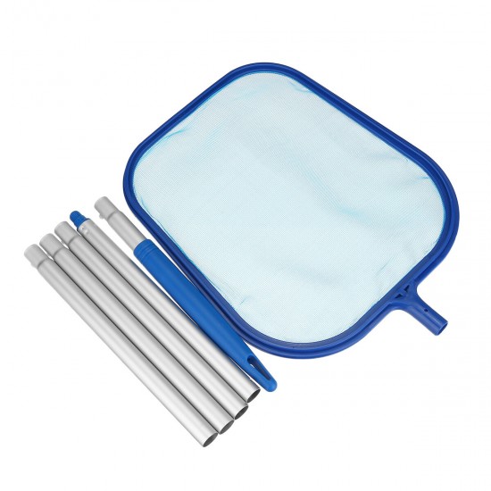 Removable 5 Section Swimming Pool Net Aluminum Telescopic Cleaning Pole Pool Leaf Skimmer Cleaning Tool