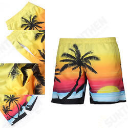 S52513 Beach Shorts Board Shorts 3D Coconut Tree Sunset Printing Fast Drying Waterproof Elasticity S52513 Beach Shorts Board Shorts 3D Coconut Tree Sunset Printing Fast Drying Waterproof Elasticity