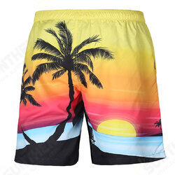 S52513 Beach Shorts Board Shorts 3D Coconut Tree Sunset Printing Fast Drying Waterproof Elasticity S52513 Beach Shorts Board Shorts 3D Coconut Tree Sunset Printing Fast Drying Waterproof Elasticity